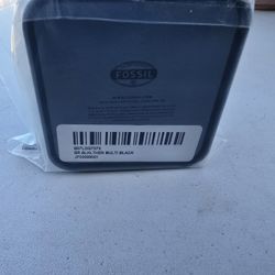 FOSSIL Multi-Strand Black Genuine Leather Bracelet