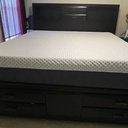 King Storage Bed With Mattress