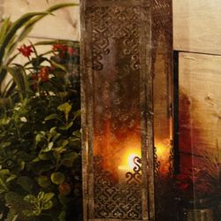 TWO BEAUTIFUL GLASS LANTERNS