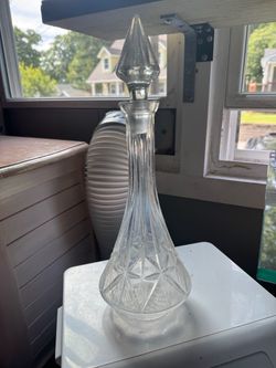 Vintage crystal decanter with stopper