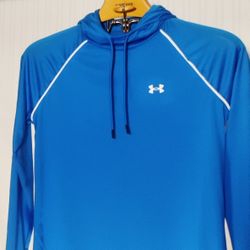 Under Armour Hoodie Men’s Medium Blue Long Sleeve Pullover Loose Fit Training

