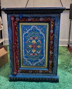Hand Painted Night Stand Cabinet