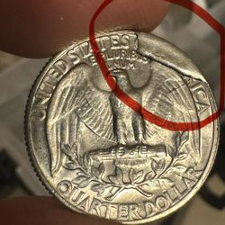 1966 or 1965 Washington quarter no mint mark missing number and super double die