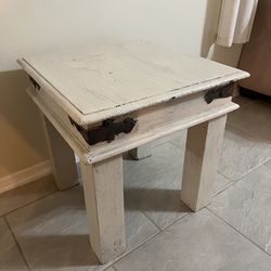 Heavy Solid Wood Rustic Farmhouse Stool / Side Table – 22”