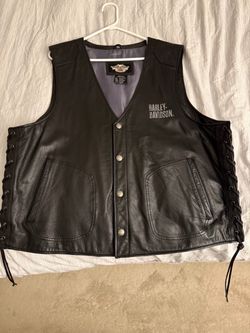 Harley-Davidson Black Leather Vest 2XL