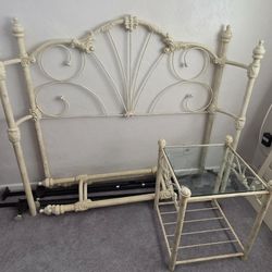 Antique Style Bed Frame With Nightstand