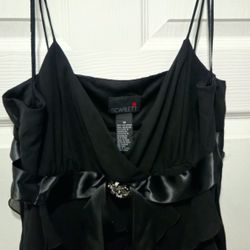 Ladies Scarlett Black Dress W/spaghetti Shoulder Straps