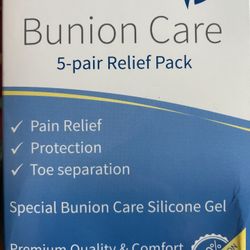 Bunion Care 5 Pair Relief Pack Bunion Pain Silicone Gel Pads