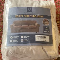 4 Pieces Sofa Cover Stretchable - (Light Brown Cover)