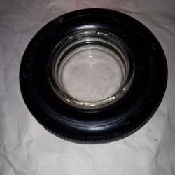 Vintage Good Year Tire Ashtray With Glass Advertising 