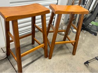 2 comfortable  wooden barstools - 29" high
