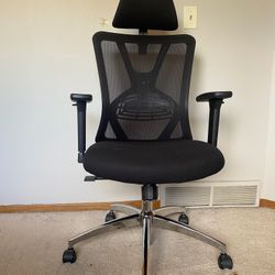 Ticova Ergonomic Office Chair - High Back Desk Chair with Adjustable Lumbar Support & 3D Metal Armrest - 130°Reclining & Rocking Mesh Computer Chair