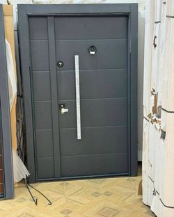 Modern Steel Security Entry Door with Frame