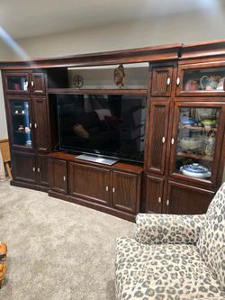 Large Wooden Entertainment Center  - Modular TV Stand