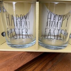 Rae Dunn Set of 2 - 18oz Glass Mugs
