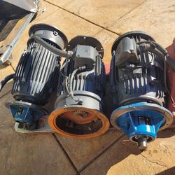 Industrial Electric Motors with Gearboxes – Lot of 3