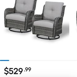 Two Pieces Patio Chair Set Patio Chairs Brand New Patio Solo Chairs Gray Patio Swivel Chairs Two Piece