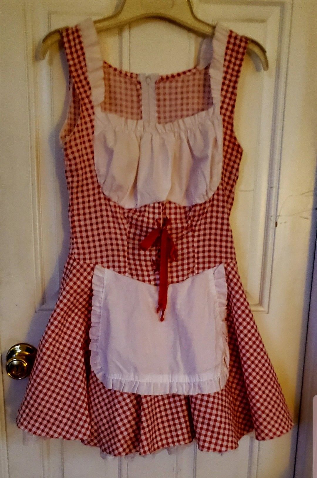 Girls Red white Gingham 2 pc dress costume