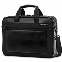 Samsonite® Executive Leather Brief Laptop Bag With 15.6" Laptop Pocket, 12-7/16"H x 16-5/16"W x 4-5/16"D, Black