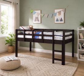 Twin Kids Loft Bed, Low Loft Bed with Ladder