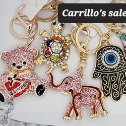 Keychains Special Set Of 5 Elephant Hamsa Butterfly And Turtle 