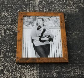 Framed Elizabeth Montgomery with Cat Photo Print - Rustic Frame (8x10)