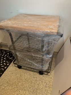 Rolling Kitchen or bar cart with wood top
