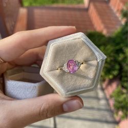Pink Sapphire 14 k gold ring 💍💕