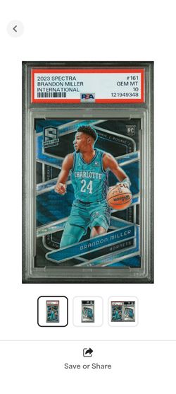 PSA 10 Brandon Miller rookie card 2023 spectra
