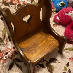 hand crafted wooden chair and bed.