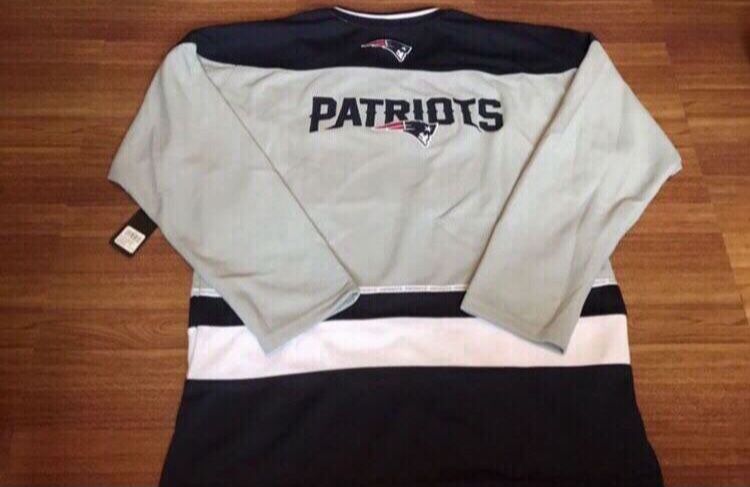 vintage New England Patriots NFL team apparel hockey style jersey