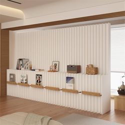 Single-Tier Extra Tall Folding Paper Pedestal, Foldable Privacy Divider with Top Hat Design, Lightweight Partition for Living Room, Study, 118.1 Inche