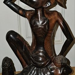Vintage Hand Carve African Statue Used Condition Very Nice!!!