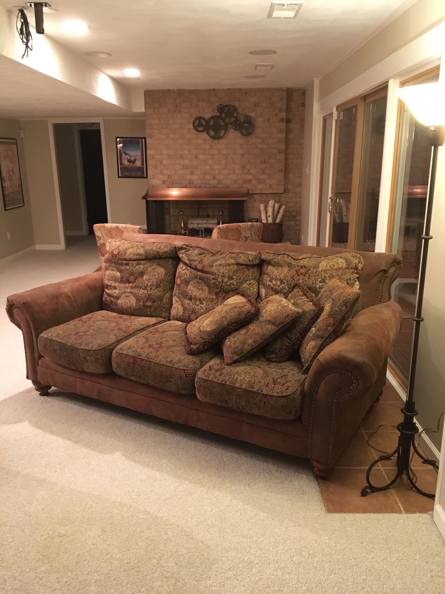 Comfy couch and loveseat