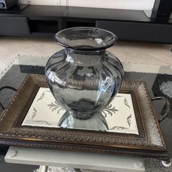 glass flower pot - $10