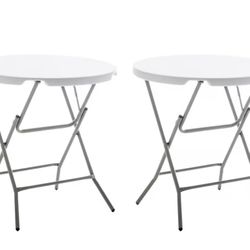 32” Round Folding Tables - White 