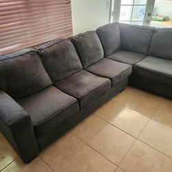 Dark Grey Sectional Couch Set