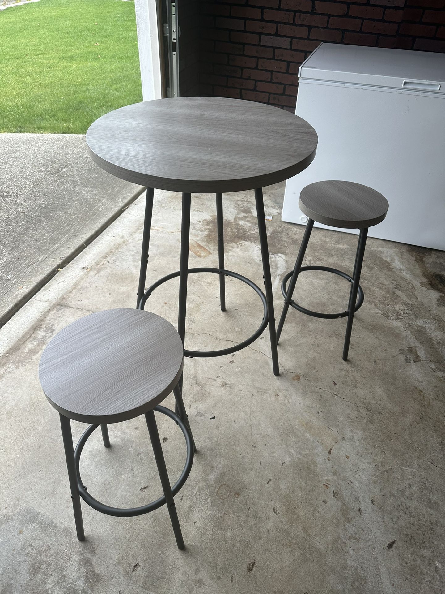Black And Grey Bistro Table And Chairs