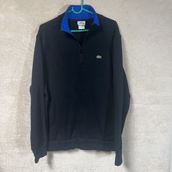 Lacoste 1/4 Zip Pullover Sweater Mens Size 7 Black