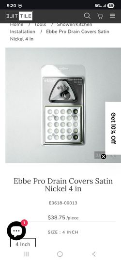 Ebbe pro drain covers Square Drain Covers Brushed Nickel