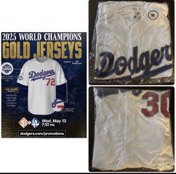 LA Dodgers Gold Jersey SGA Giveaway 5/13/26, MEDIUM, #30 Dave Roberts