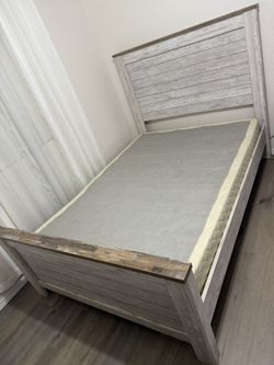 FULL BED FRAME AND BOX SPRING