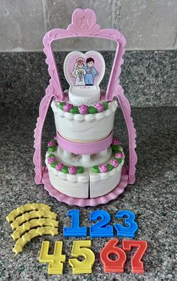 Vintage fisher price Fun With Food Create A Cake Set Complete Glowing Candles 