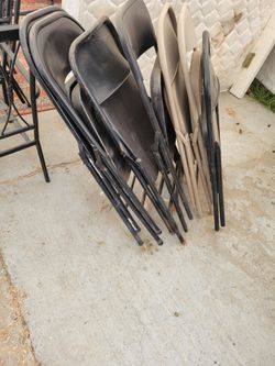 7 metal chairs