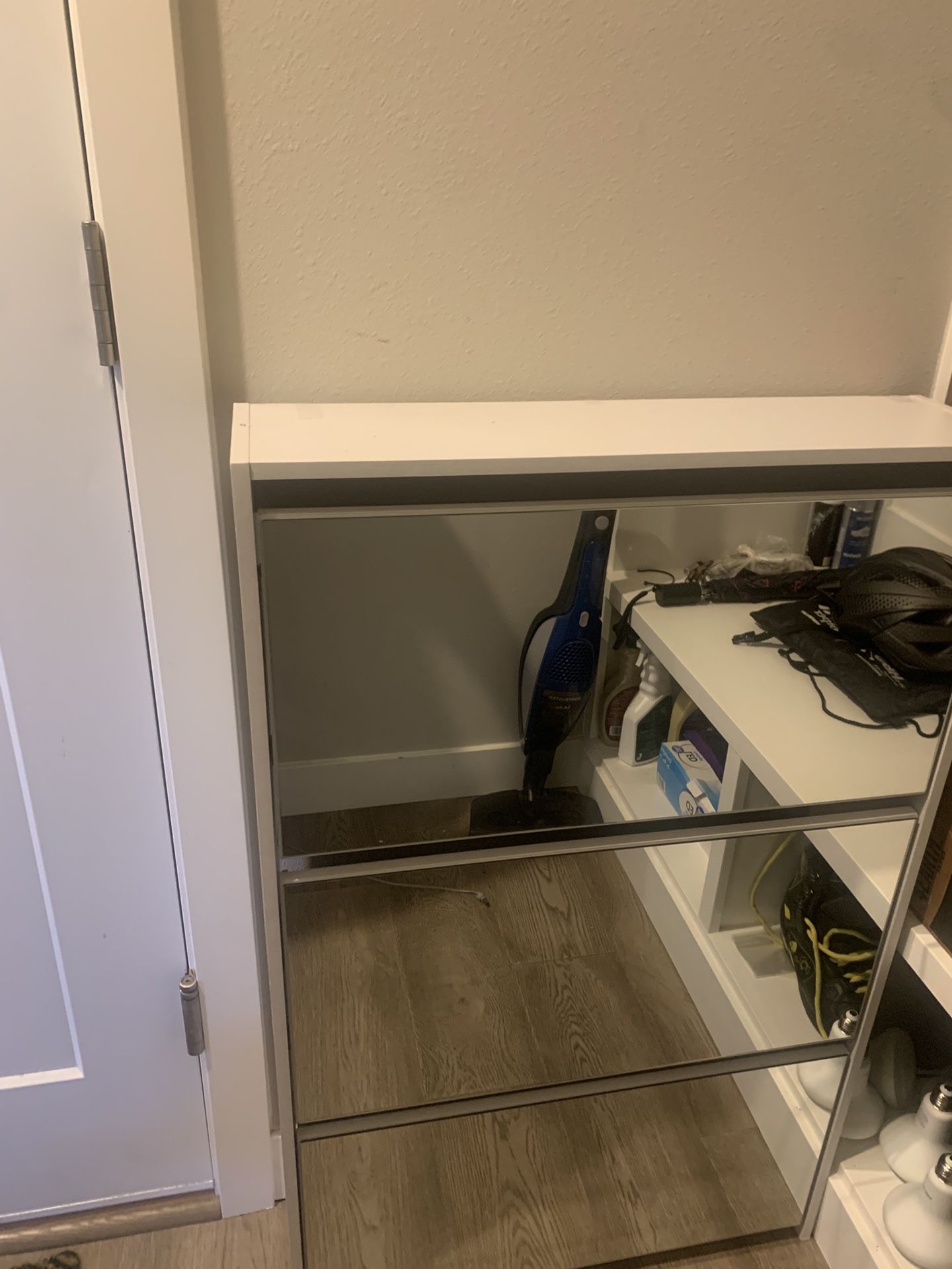 Shoe Rack With Mirror Doors
