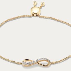 Infinity Diamond Real Gold Adjustable Bracelet 