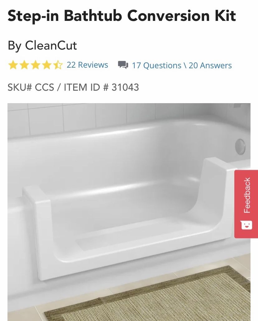 Cleancut Step In Bathtub Conversion Kit Brand New Complete 10
