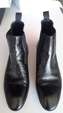Mens black casual low cut boots