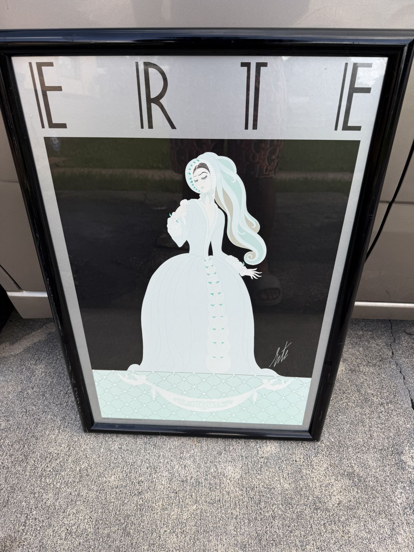  Vintage Art Deco ‘La Triviata’ Framed Lithograph by Erte