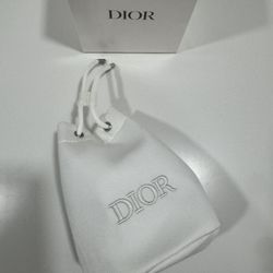 Dior Ivory Drawstring Bag